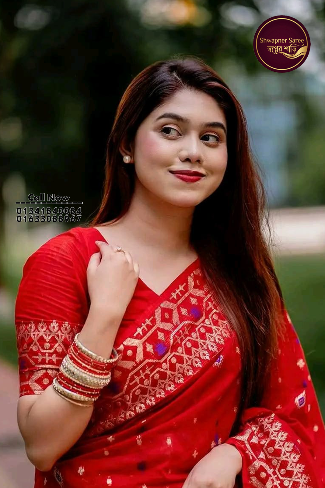রক্তজবা জামদানি শাড়ি (Code-SSS035)