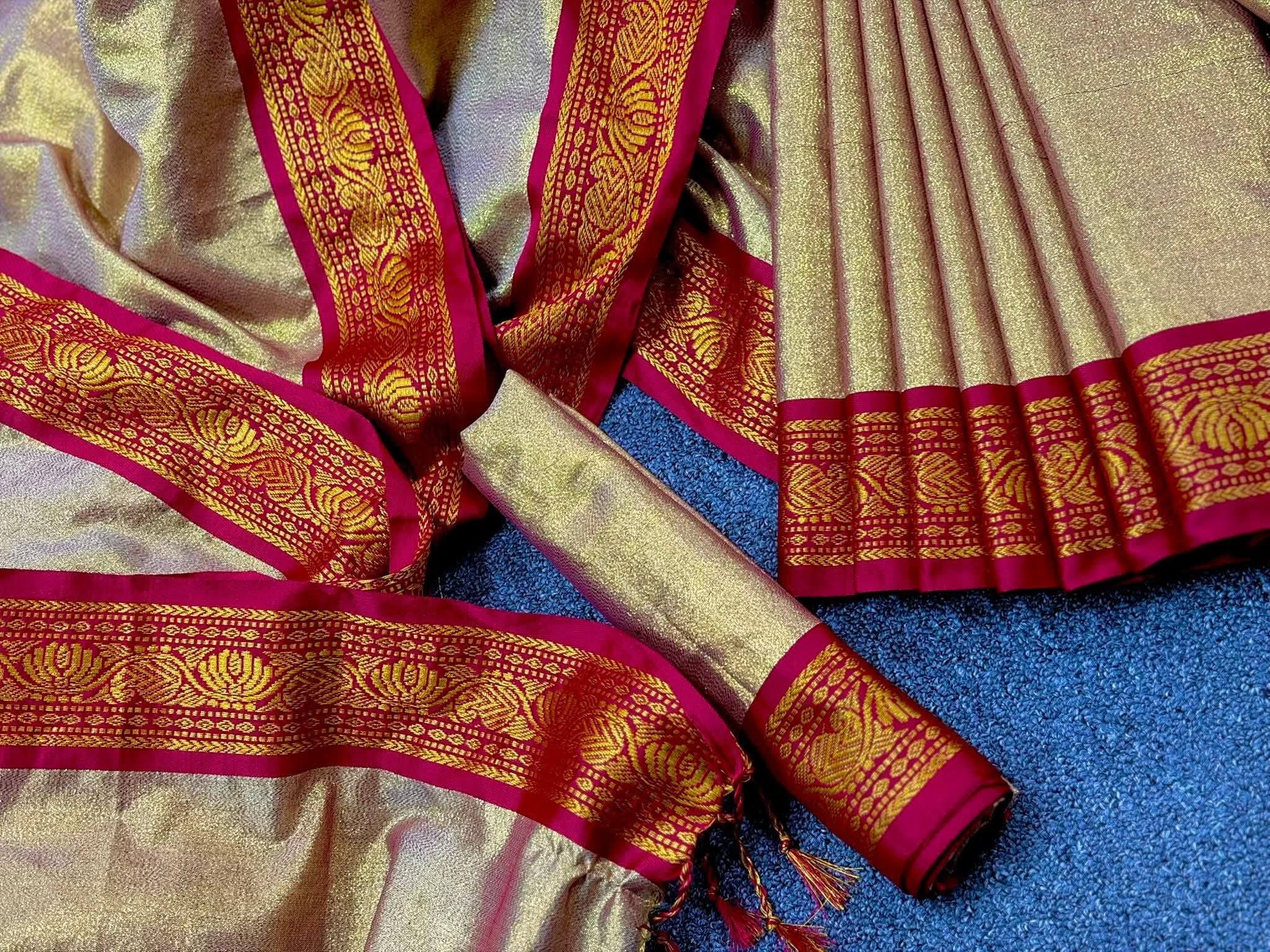গোল্ডেন লামা সিল্ক (Lama Silk) শাড়ি (Code-SSS042) - Image 5
