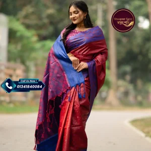 মেরুন ম্যাজিক কাঞ্জিভরম(ব্লাউজ পিস সহ)(Code-SS052)
