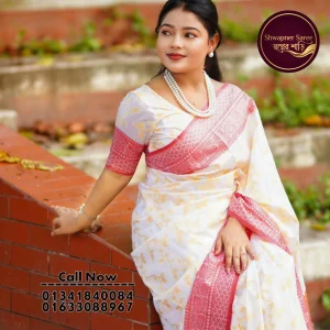 স্বর্ণলতা কাঞ্জিভরম শাড়ি (ব্লাউজ পিস সহ)(Code-SSS74)