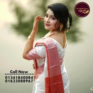 শুভ্ররাঙ্গা কাঞ্জিভরম শাড়ি (ব্লাউজ পিস সহ)(Code-SSS75)